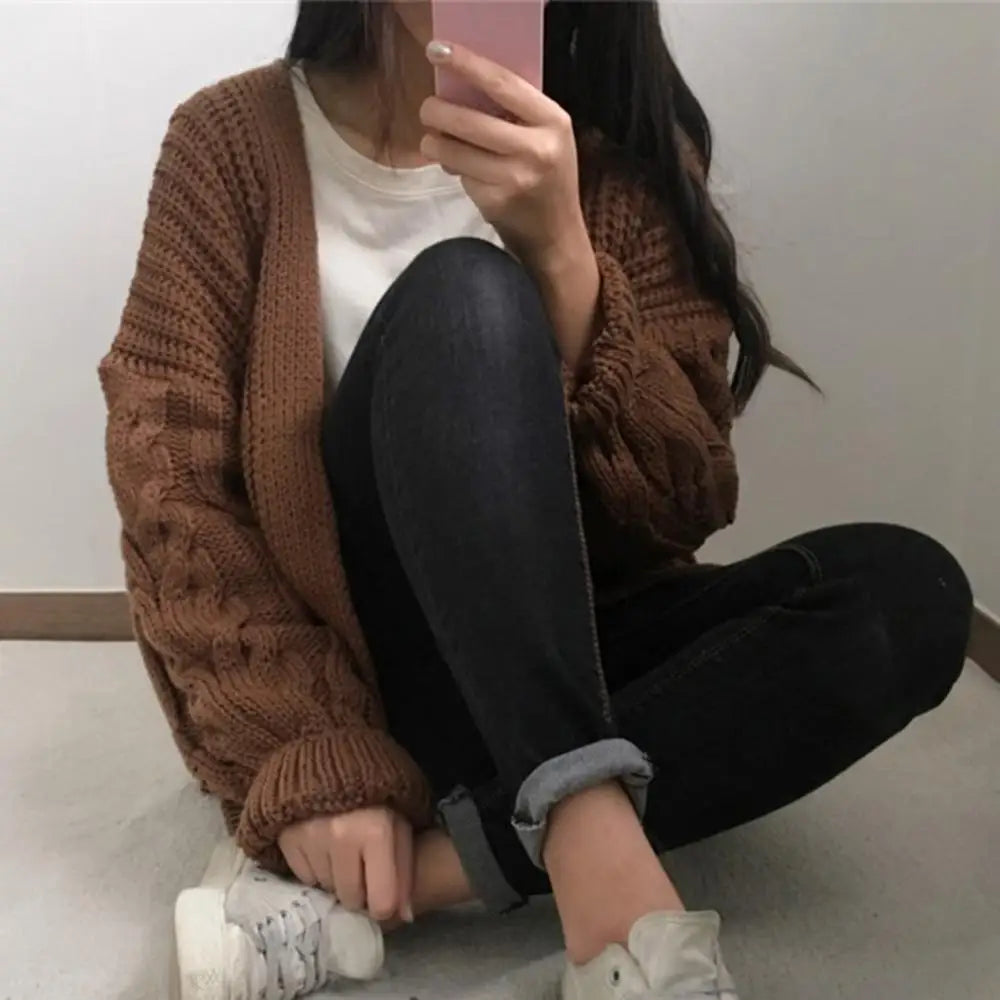 70% Dropshipping!2021 New Women'S Cardigan Jacket Pocket Sweater Long Women'S Warm Sweater Knitted Women Sweater Winter